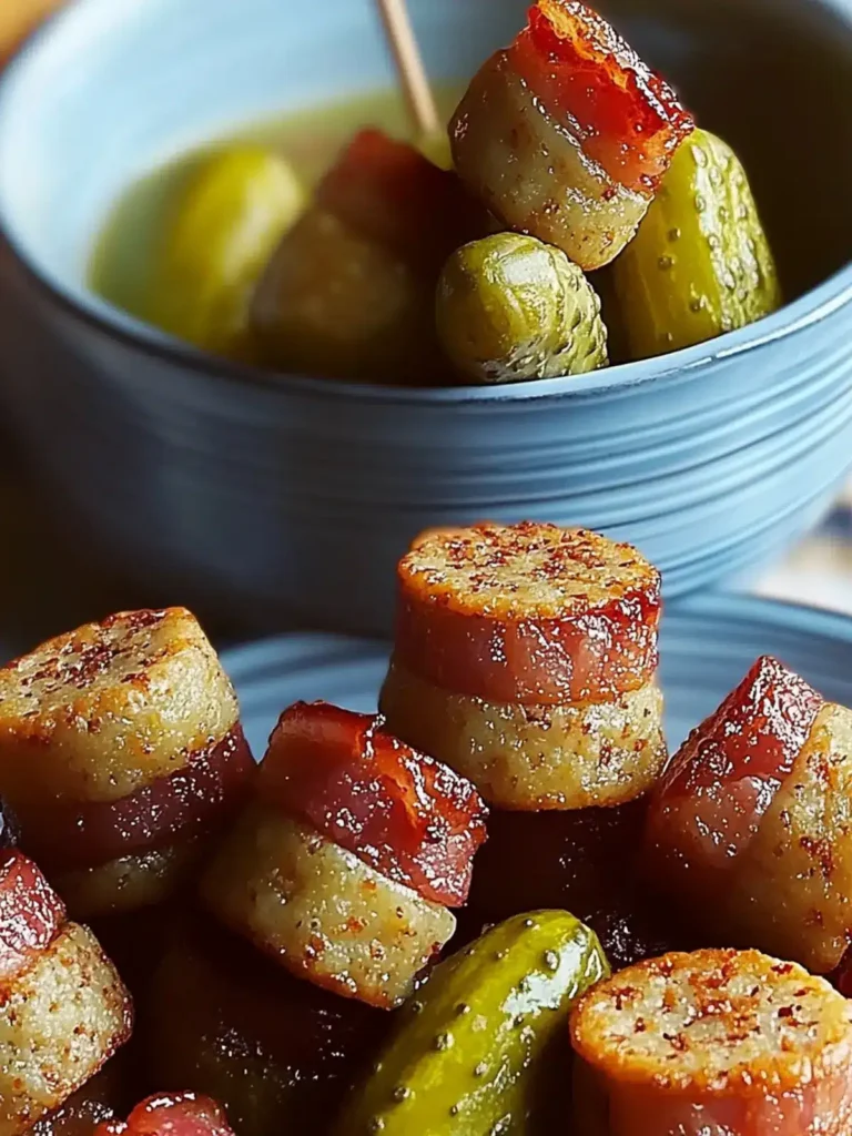Smoked Bacon-Wrapped Cracker Bites with Pickles for Game Day Fun